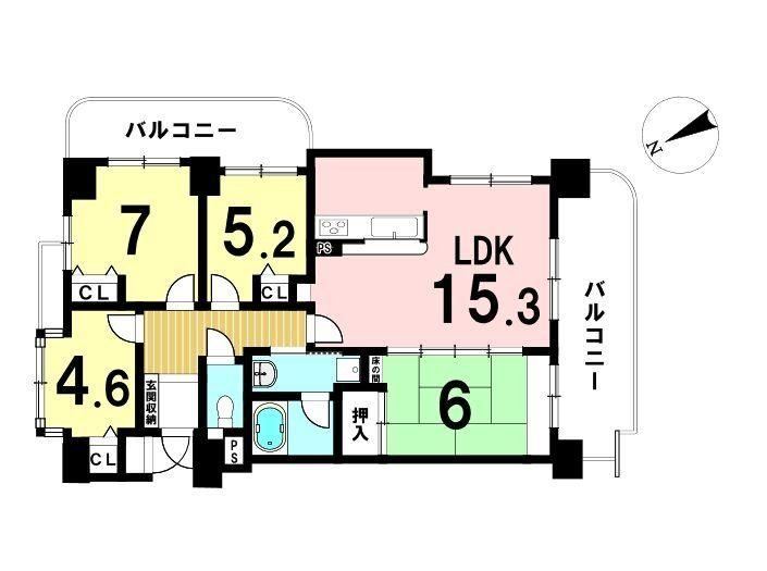 4LDK apartment in Ichinomiya, Aichi - Photo 1