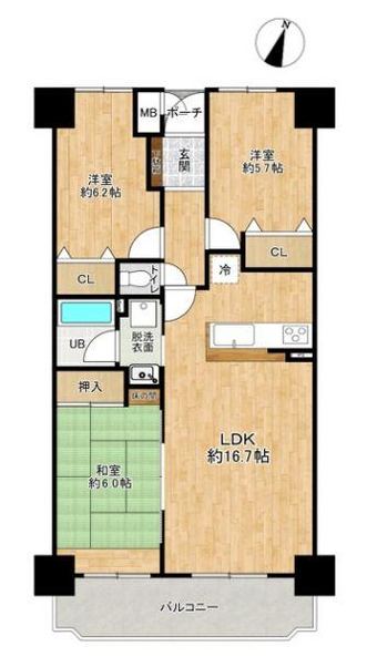 3LDK apartment in Shime, Kasuya District