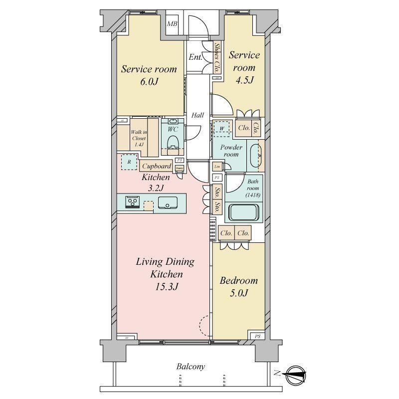 3LDK apartment in Shinjuku Ward, Tokyo - Photo 1