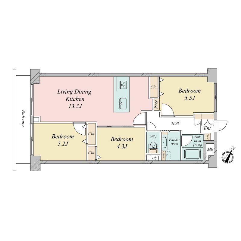 3LDK apartment in Saiwai Ward, Kawasaki, Kanagawa - Photo 1