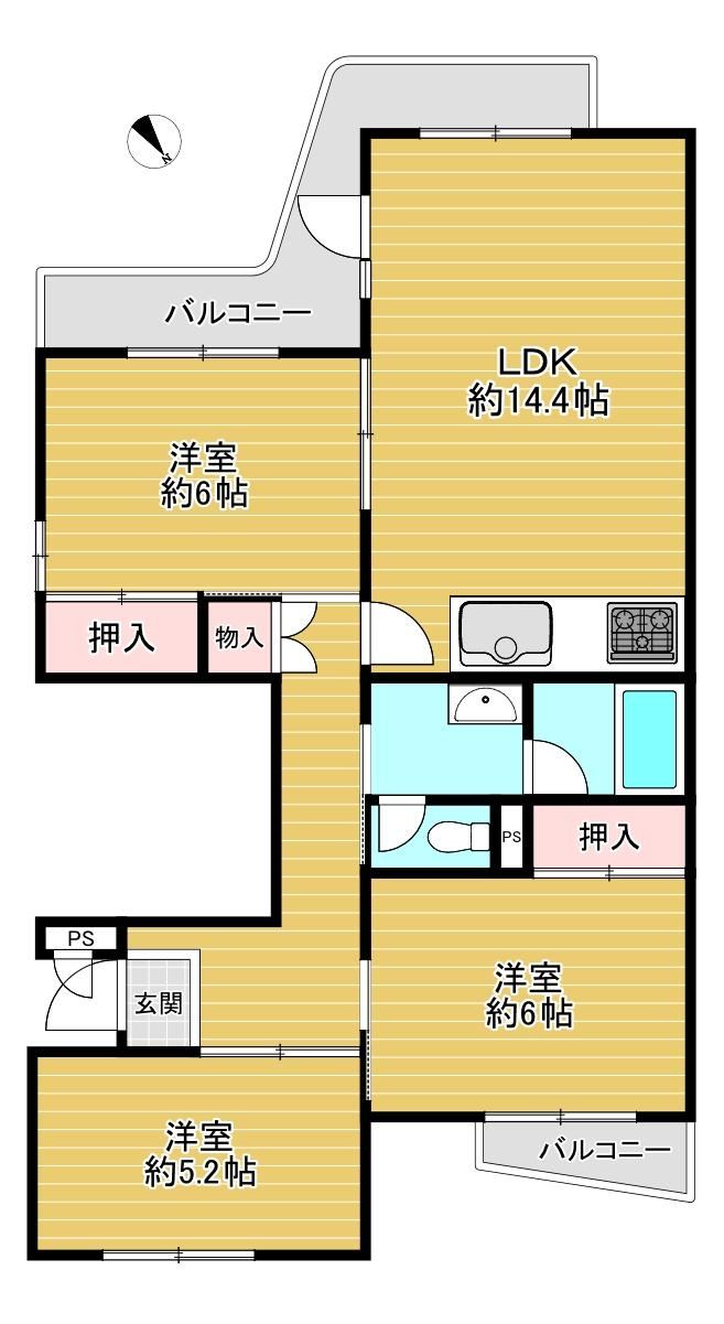 3LDK apartment in Daito, Osaka - Photo 1