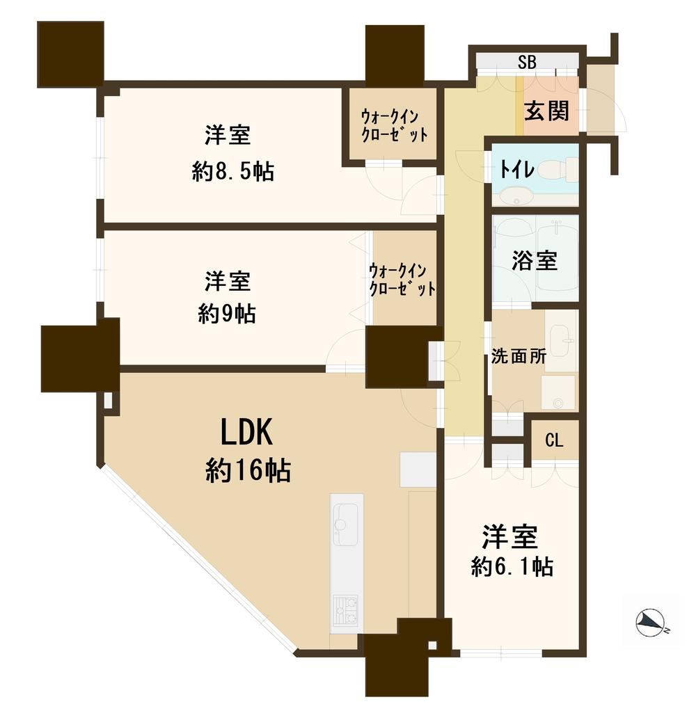3LDK apartment in Suminoe Ward, Osaka - Photo 1