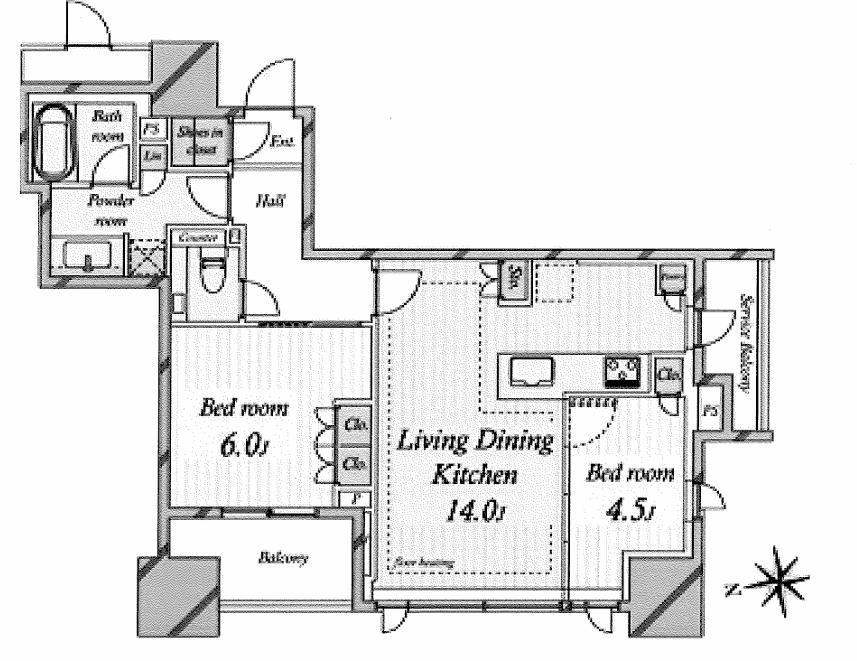 2LDK apartment in Chiyoda Ward, Tokyo - Photo 1