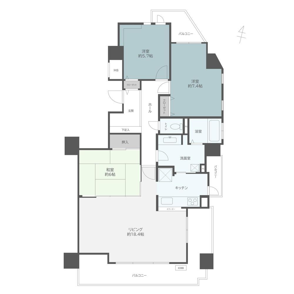 3LDK apartment in Chuo Ward, Sapporo, Hokkaido - Photo 1