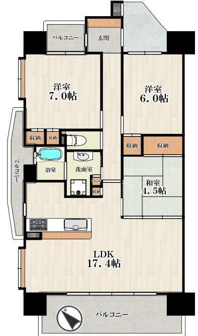 3LDK apartment in Kadoma, Osaka - Photo 1