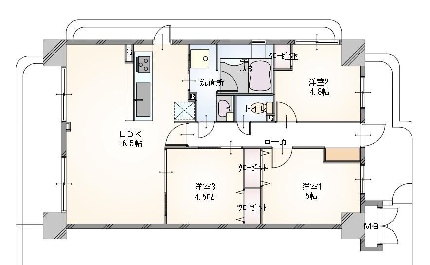 3LDK apartment in Toyonaka, Osaka - Photo 1