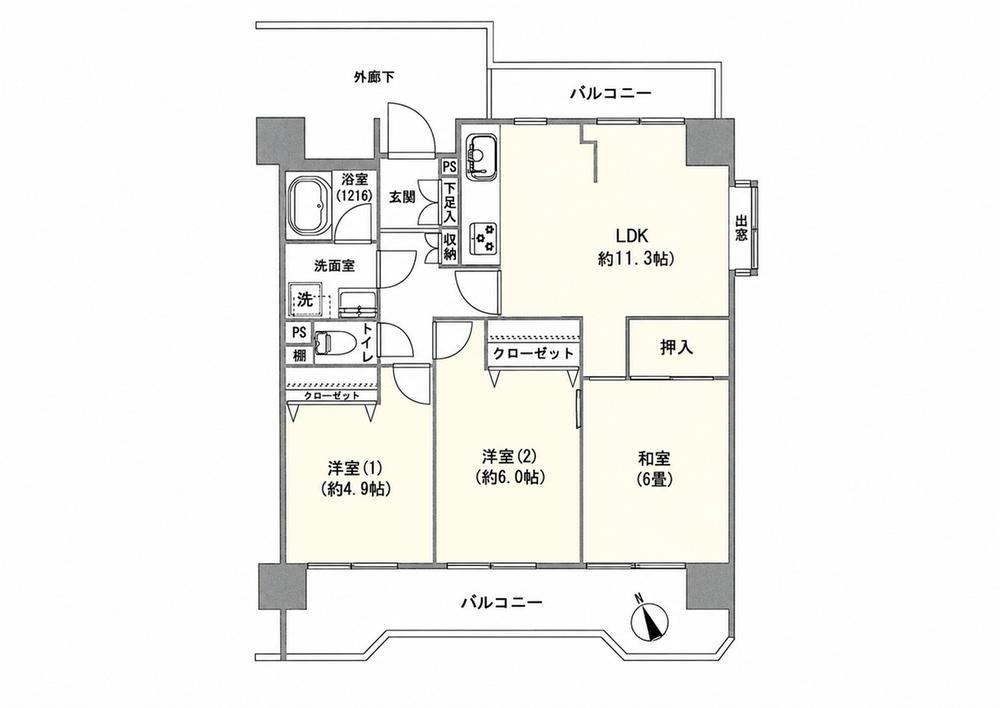 3LDK apartment in Funabashi, Chiba - Photo 1