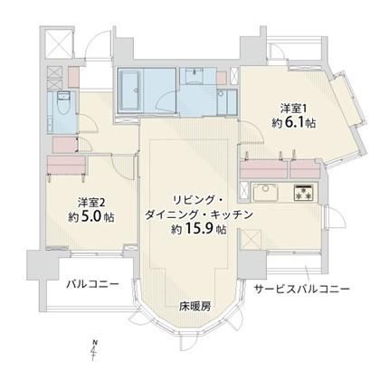 2LDK apartment in Minato Ward, Tokyo - Photo 1