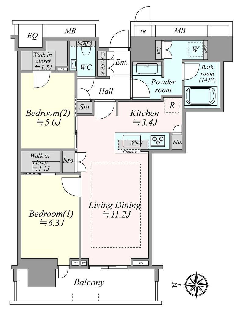 2LDK apartment in Chuo Ward, Tokyo - Photo 1