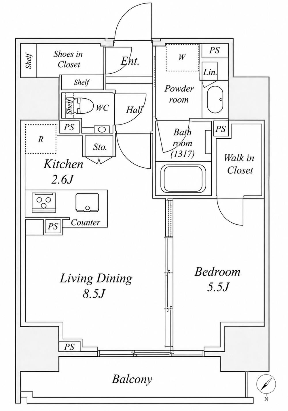 1LDK apartment in Shinjuku Ward, Tokyo - Photo 1