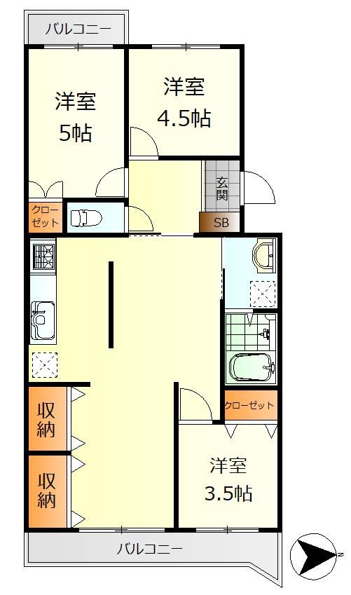 3LDK apartment in Aki Ward, Hiroshima - Photo 1
