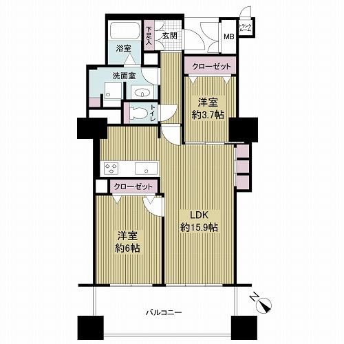 2LDK apartment in Minato Ward, Osaka - Photo 1