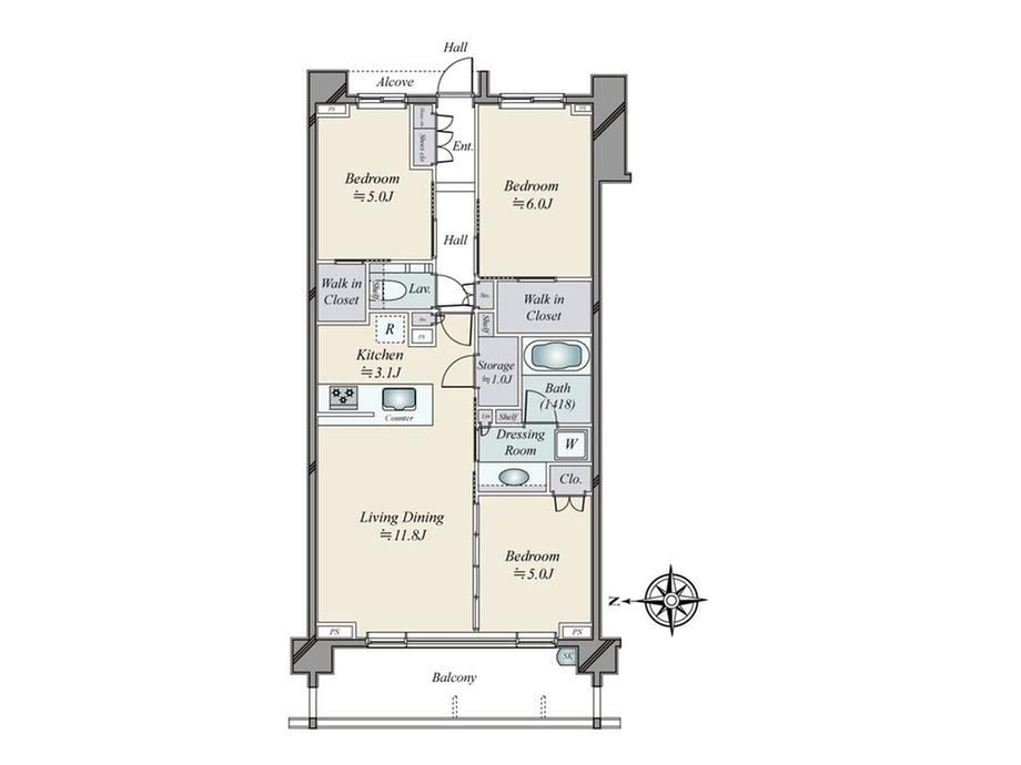 3LDK apartment in Shibuya Ward, Tokyo - Photo 1