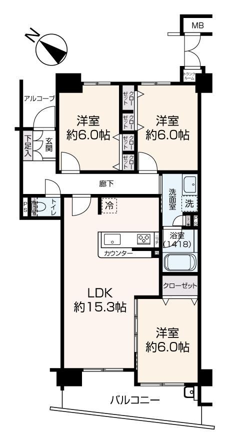 3LDK apartment in Toyonaka, Osaka - Photo 1