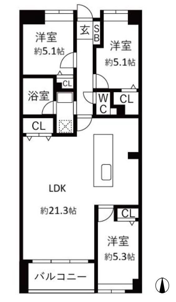 3LDK apartment in Chikushino, Fukuoka - Photo 1
