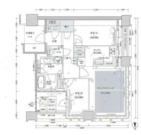 2LDK+S apartment in Chuo Ward, Osaka - Photo 1