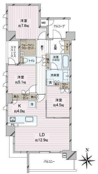 3LDK apartment in Nishinomiya, Hyogo - Photo 1