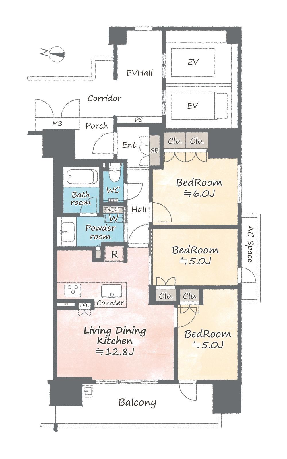 3LDK apartment in Naka Ward, Nagoya, Aichi - Photo 1