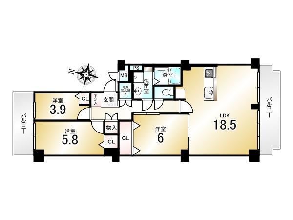 3LDK apartment in Fushimi Ward, Kyoto - Photo 1