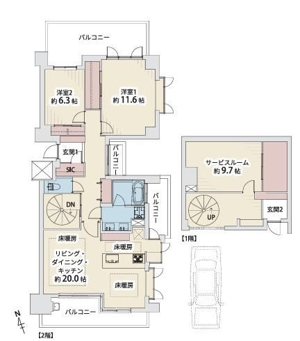 2LDK+S apartment in Tempaku Ward, Nagoya, Aichi - Photo 1