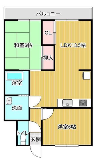 2LDK apartment in Omuta
