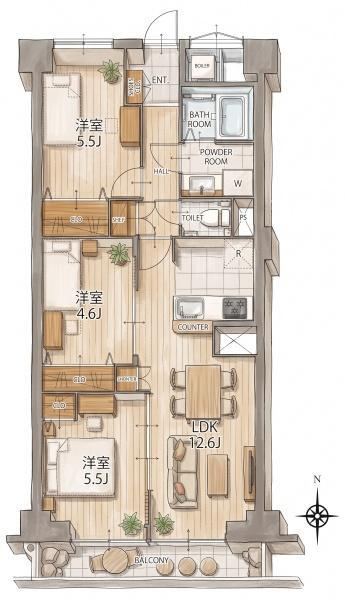 3LDK apartment in Higashisumiyoshi Ward, Osaka - Photo 1