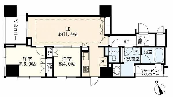 2LDK apartment in Minato Ward, Tokyo - Photo 1