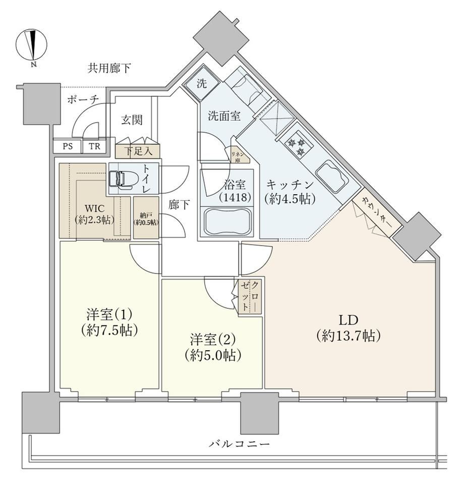 2LDK apartment in Minato Ward, Tokyo - Photo 1