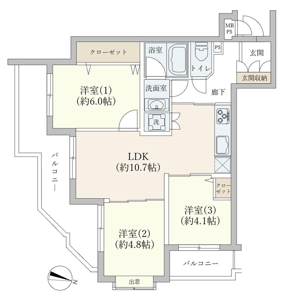 3LDK apartment in Nakano Ward, Tokyo - Photo 1