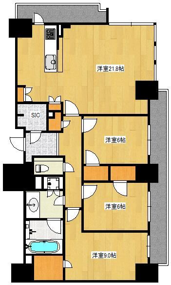 3LDK apartment in Nishi Ward, Osaka - Photo 1