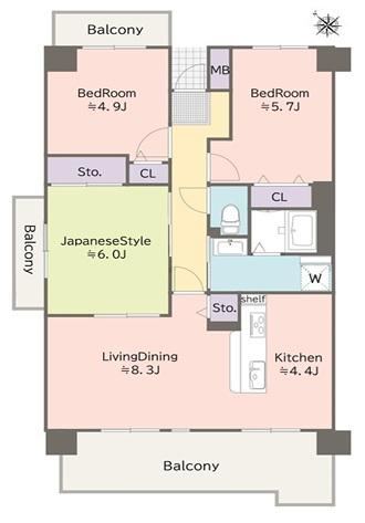 3LDK apartment in Nagata Ward, Kobe, Hyogo - Photo 1