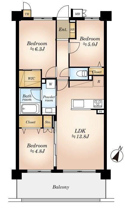 3LDK apartment in Katsushika Ward, Tokyo - Photo 1