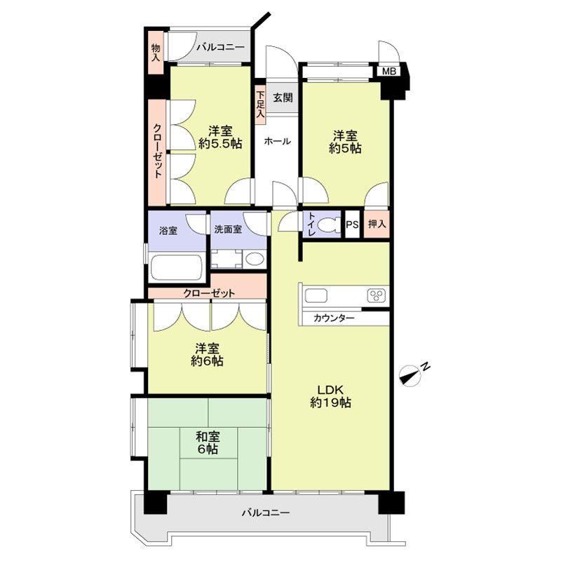 4LDK apartment in Kokuraminami Ward, Kitakyushu, Fukuoka - Photo 1