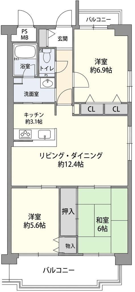 3LDK apartment in Nishinomiya, Hyogo - Photo 1