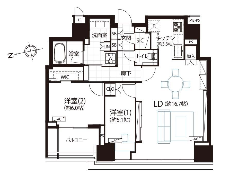 2LDK apartment in Shinjuku Ward, Tokyo - Photo 1