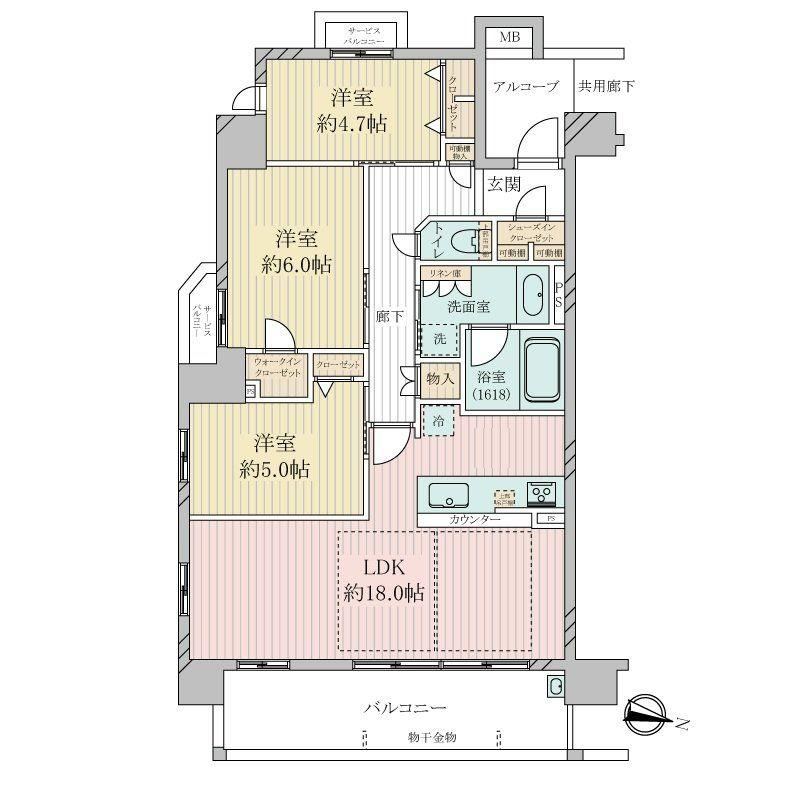 3LDK apartment in Higashinada Ward, Kobe, Hyogo - Photo 1