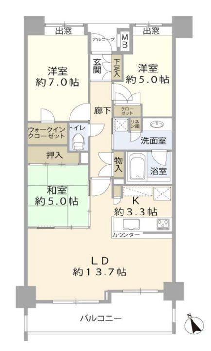3LDK apartment in Funabashi, Chiba - Photo 1