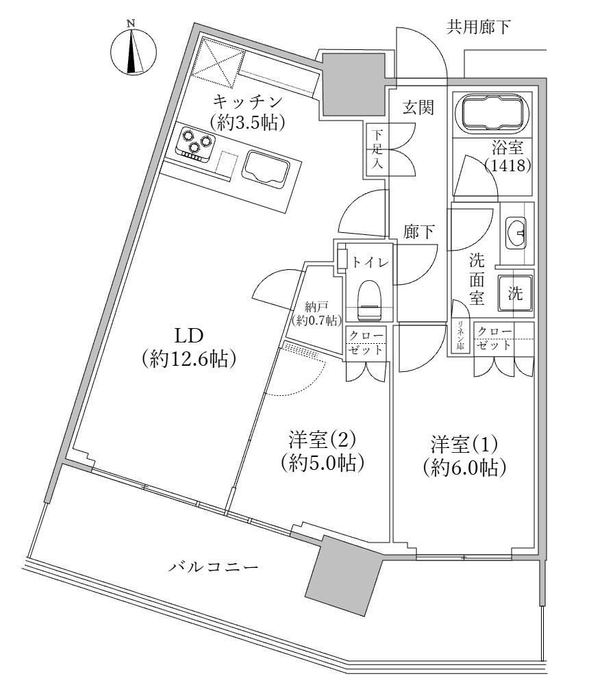 2LDK apartment in Minato Ward, Tokyo - Photo 1