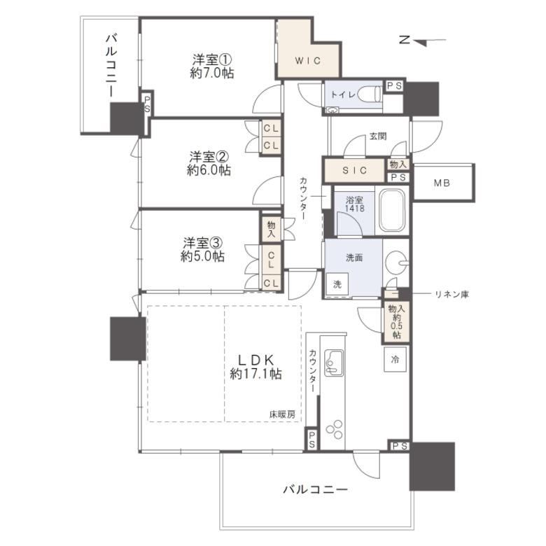3LDK+S apartment in Kita Ward, Osaka - Photo 1
