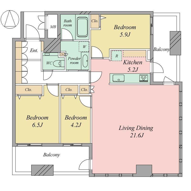 3LDK apartment in Kita Ward, Osaka - Photo 1