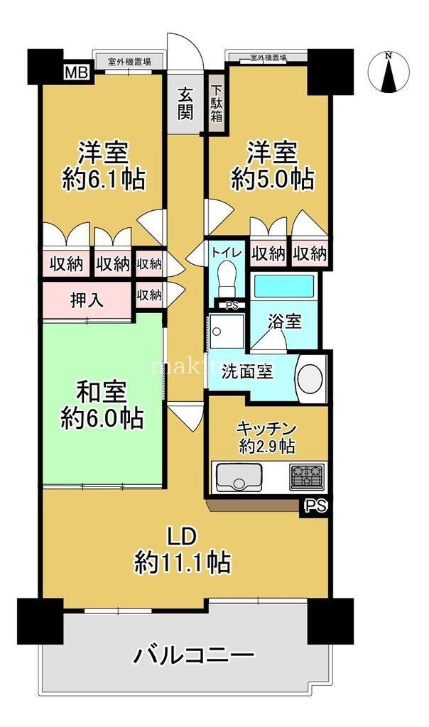 3LDK apartment in Tondabayashi, Osaka - Photo 1