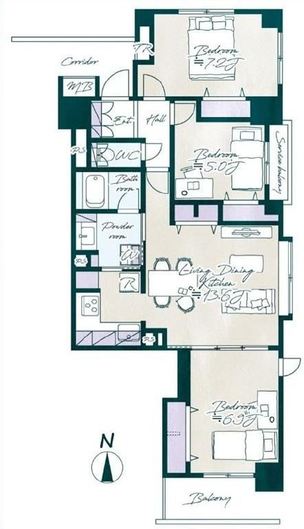 3LDK apartment in Saiwai Ward, Kawasaki, Kanagawa - Photo 1