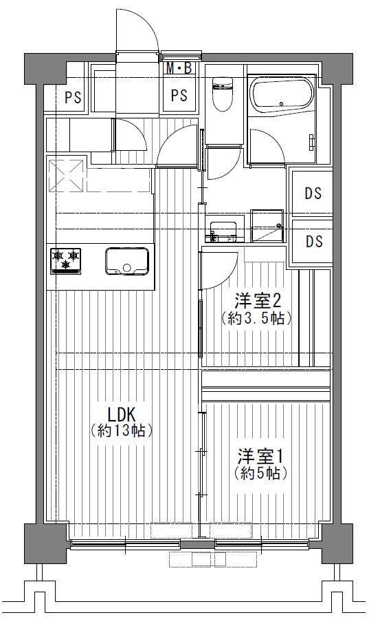 2LDK apartment in Kawaguchi, Saitama - Photo 1