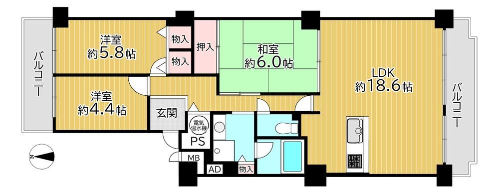 3LDK apartment in Fushimi Ward, Kyoto - Photo 1