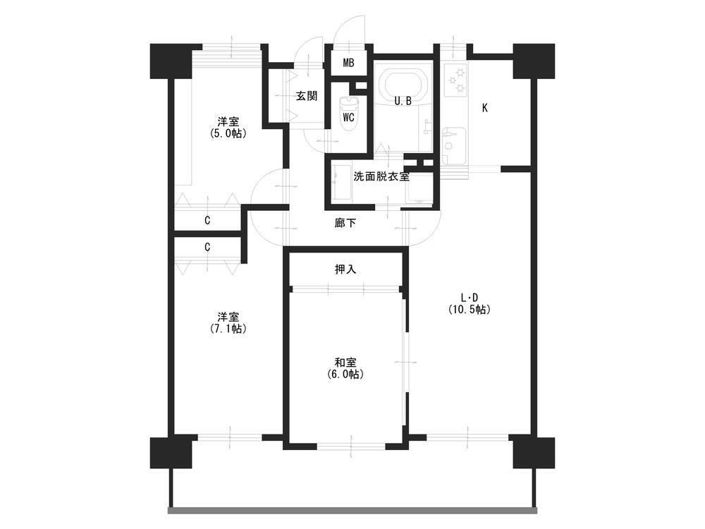 3LDK apartment in Minami Ward, Hiroshima - Photo 1