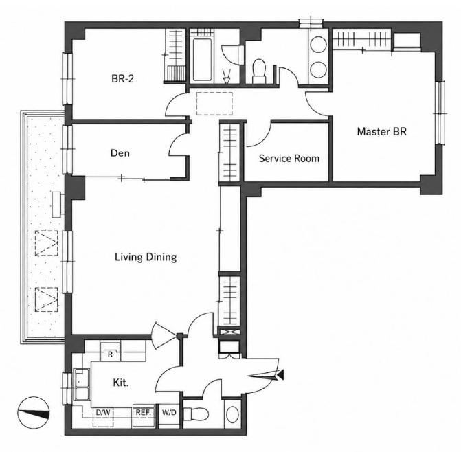 2LDK+S apartment in Chiyoda Ward, Tokyo - Photo 1