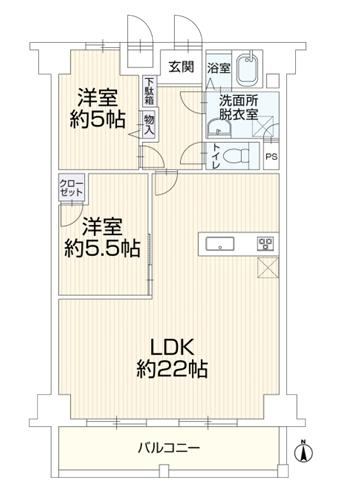2LDK apartment in Fuchu, Aki District, Hiroshima - Photo 1