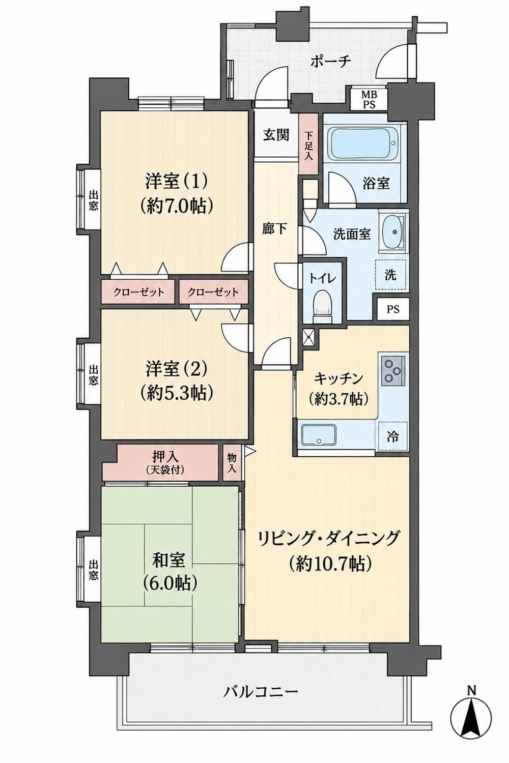 3LDK apartment in Higashimurayama, Tokyo - Photo 1