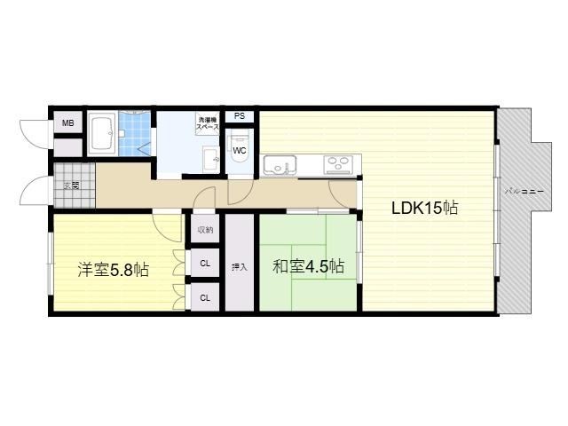 2LDK apartment in Takatsuki, Osaka - Photo 1
