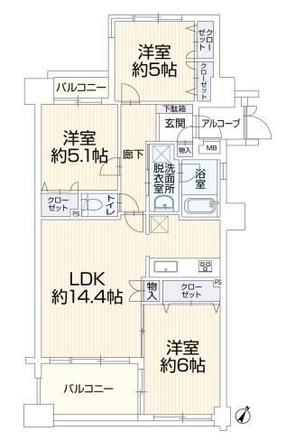 3LDK apartment in Minami Ward, Fukuoka - Photo 1